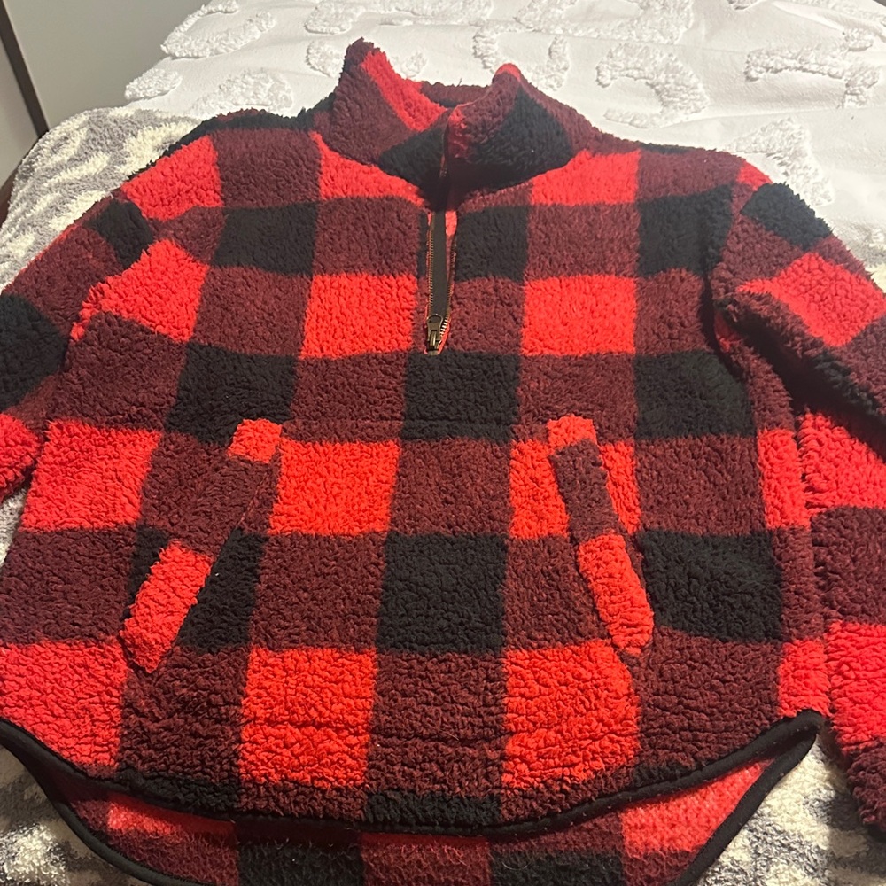Red and Black Checkered Sweater